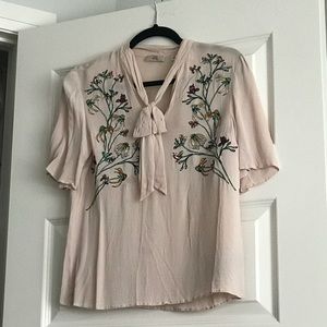 Little Moon top with floral embroidery